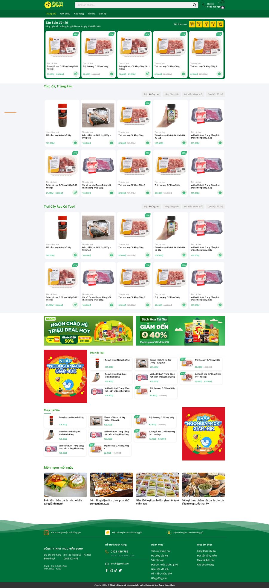 Thiết Kế Website Bán Rau Quả, Thịt Cá Chuẩn SEO