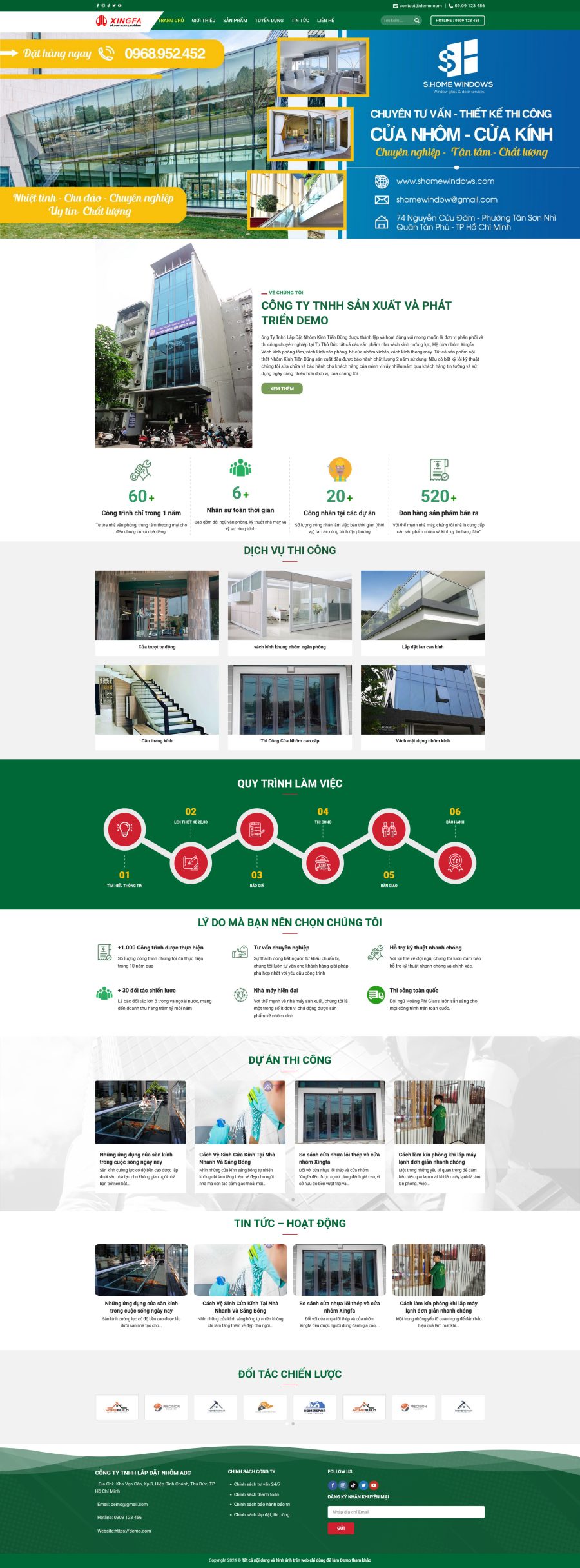 Thiết kế Website Bán Cửa Nhôm Kính