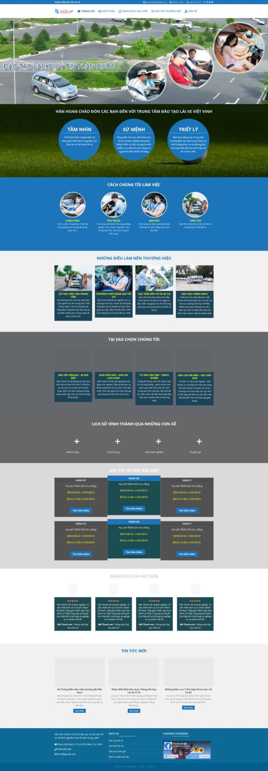 Thiết Kế Website Trường Dạy Lái Xe