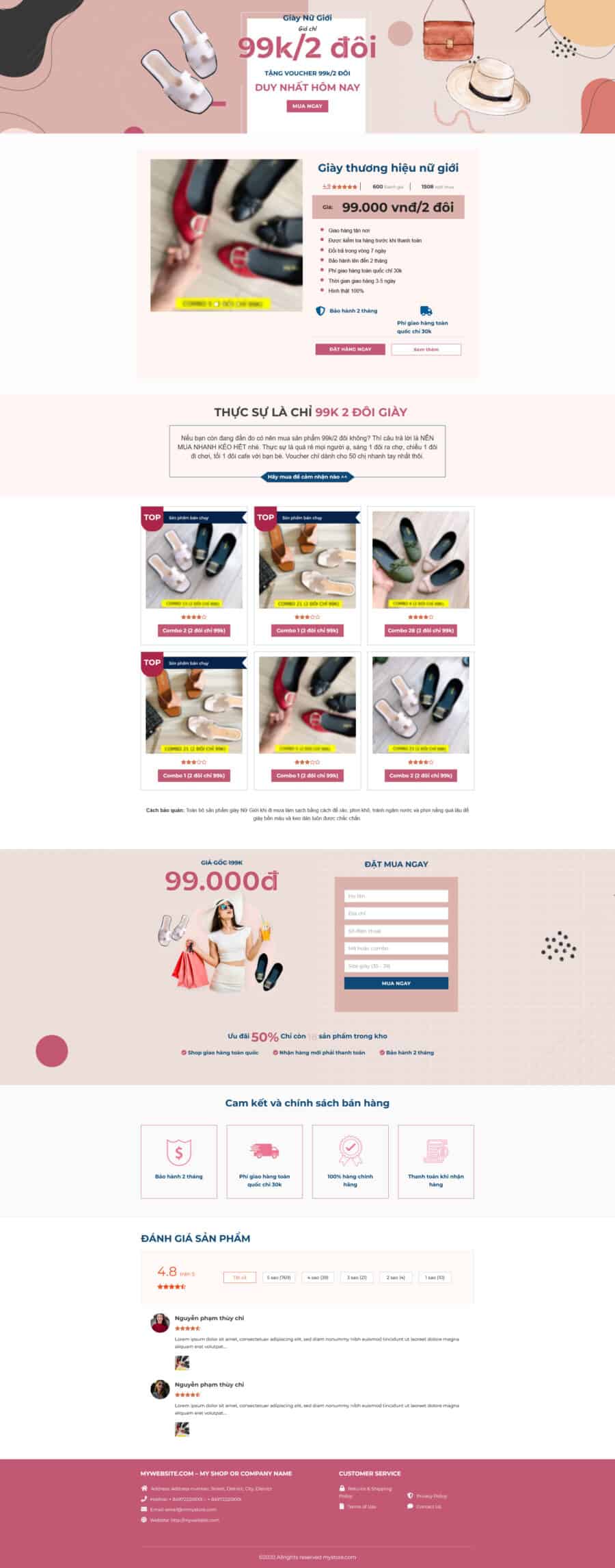 Thiết Kế Website Landing Page Bán Dép