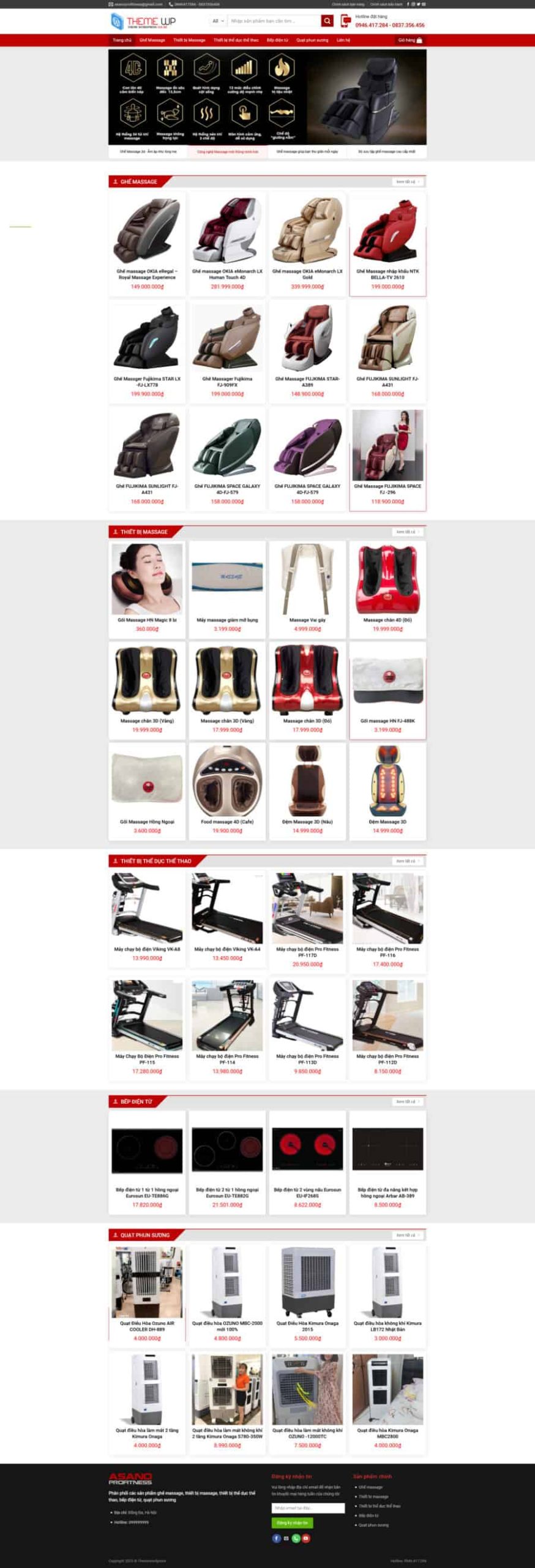 Thiết Kế Website Bán Ghế Massage