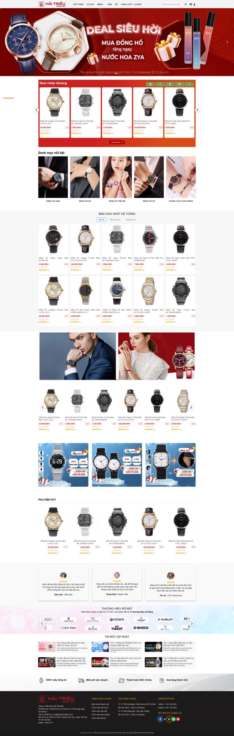 Thiết Kế Website Shop Bán Đồng Hồ Cao Cấp