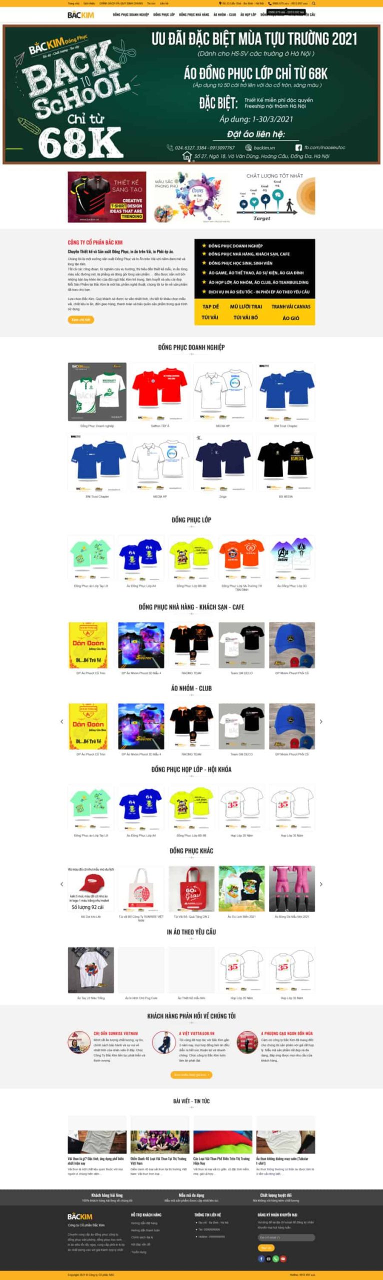 Thiết Kế Website Áo Đồng Phục
