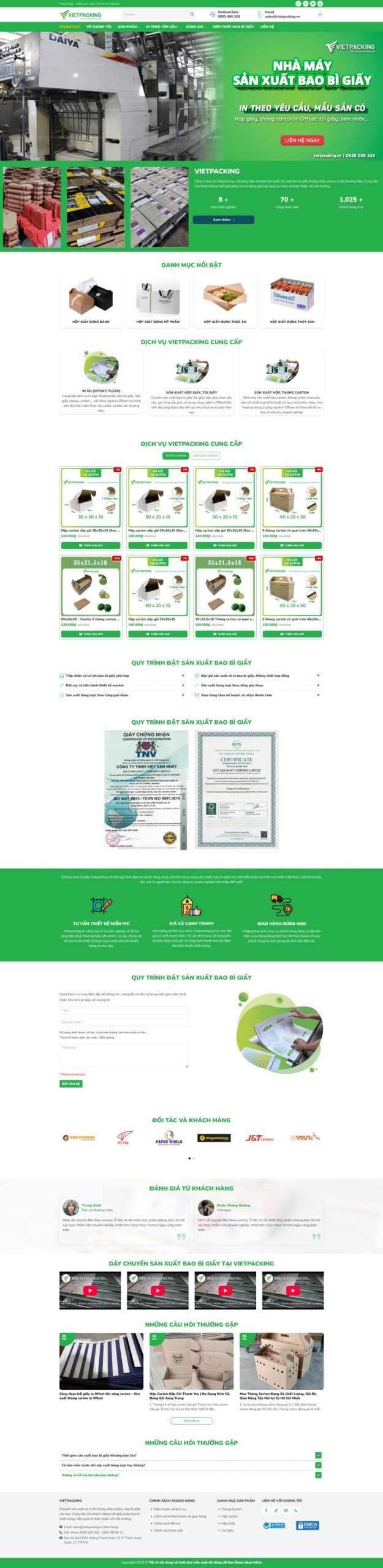 Thiết Kế Website Công Ty Sản Xuất Hộp Giấy & In Bao Bì