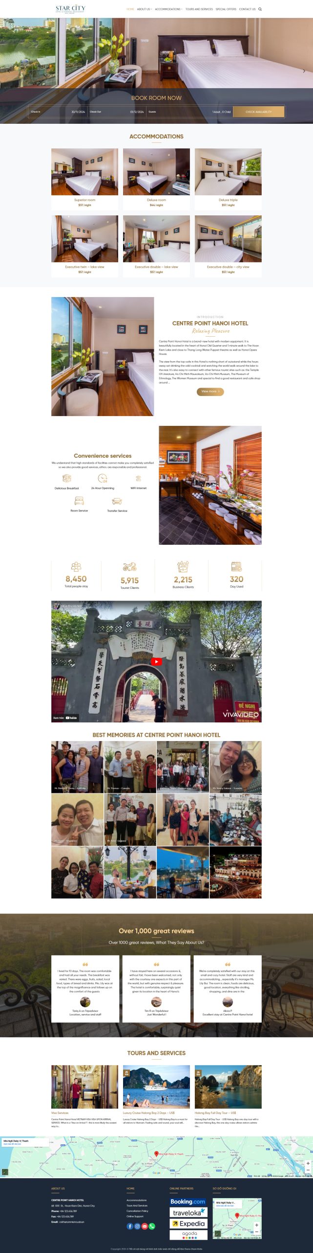 Thiết kế website khách sạn có chức năng đặt phòng