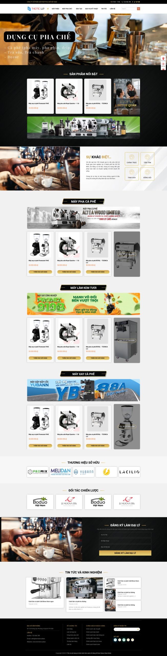 Thiết Kế Website Bán Máy Pha Chế Cà Phê