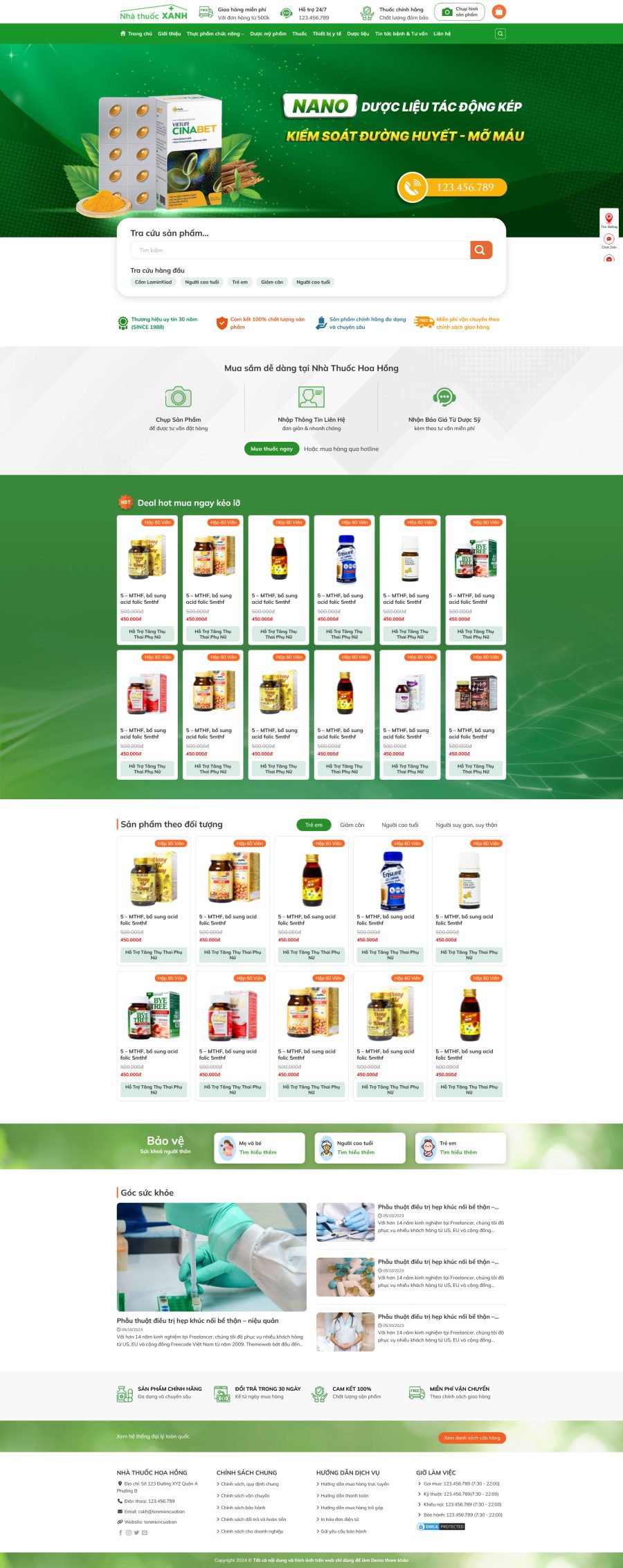 Thiết Kế Website Nhà Thuốc Chuyên Nghiệp