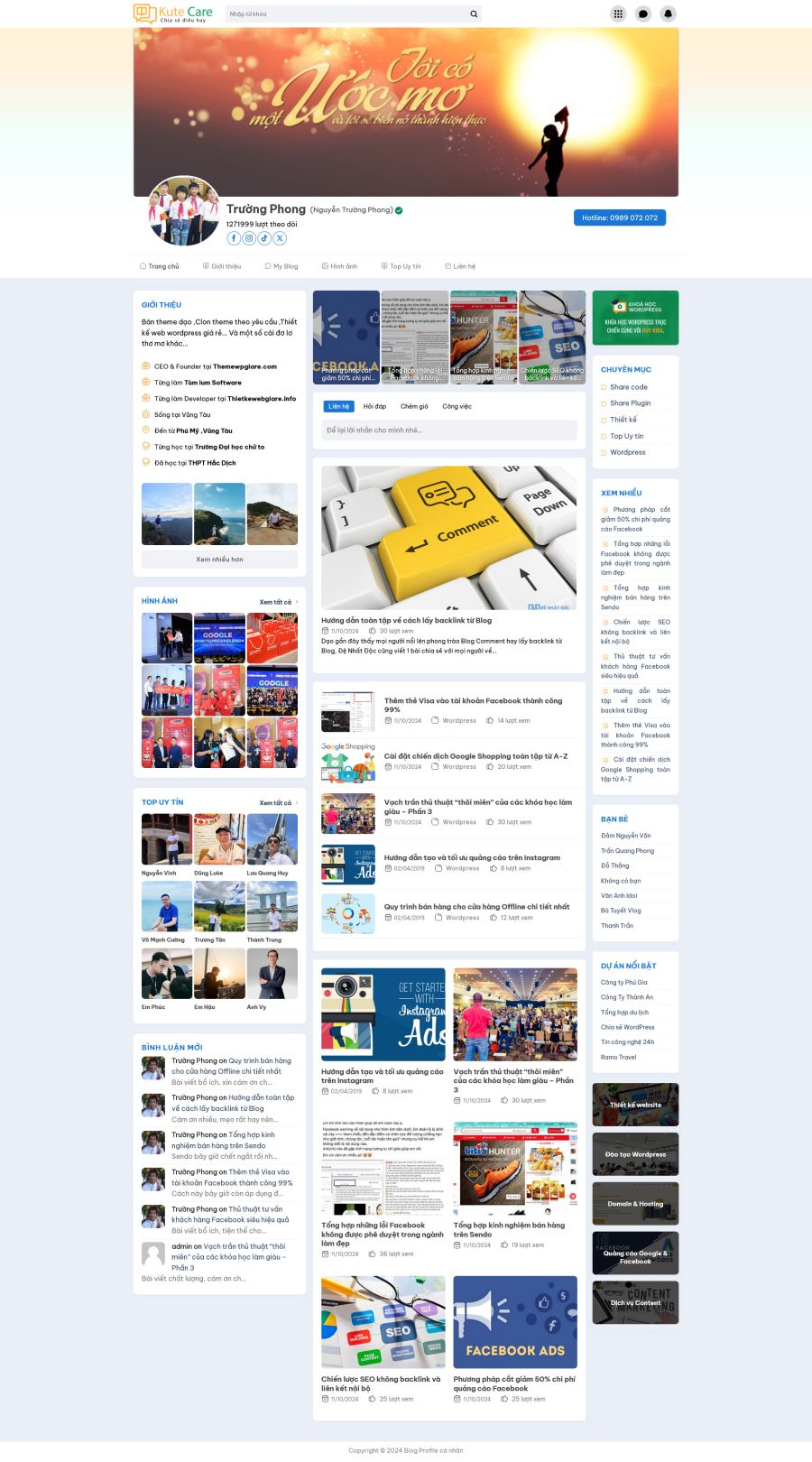 Thiết Kế Website Blog Cá Nhân Chuẩn Đẹp