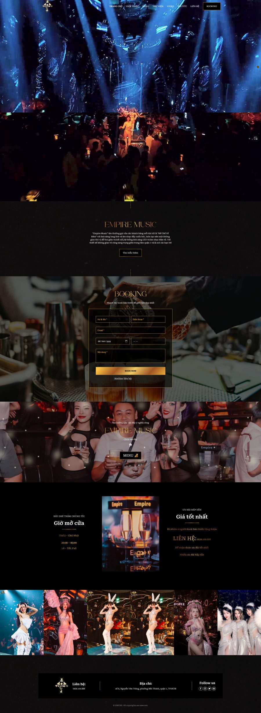 Thiết Kế Website Quán Bar Club Chuyên Nghiệp