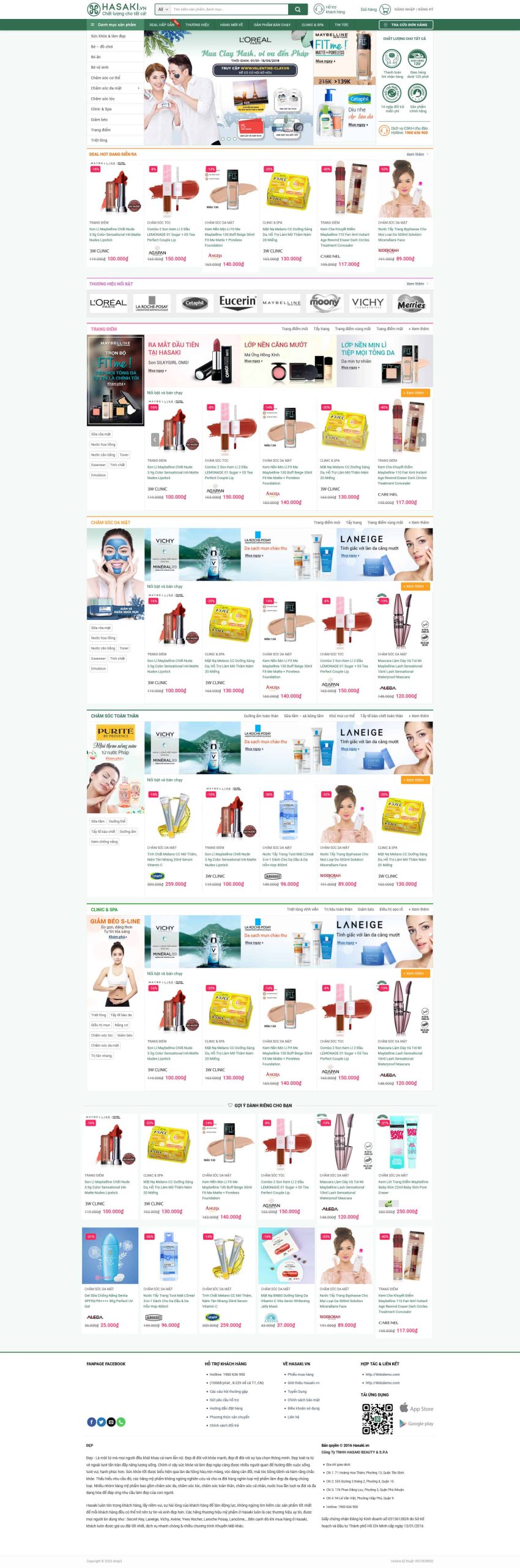 Thiết Kế Website Bán Mỹ Phẩm Đẹp Giống Hasaki