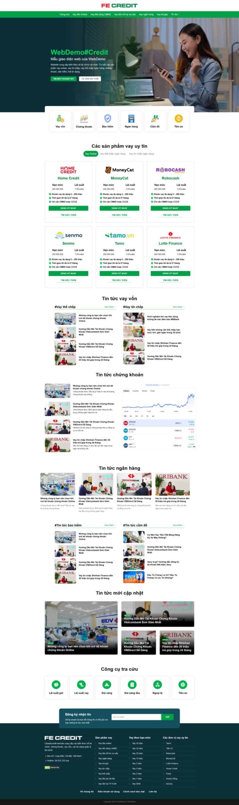 Thiết Kế Website Vay Vốn, Tài Chính 03 FE Credit