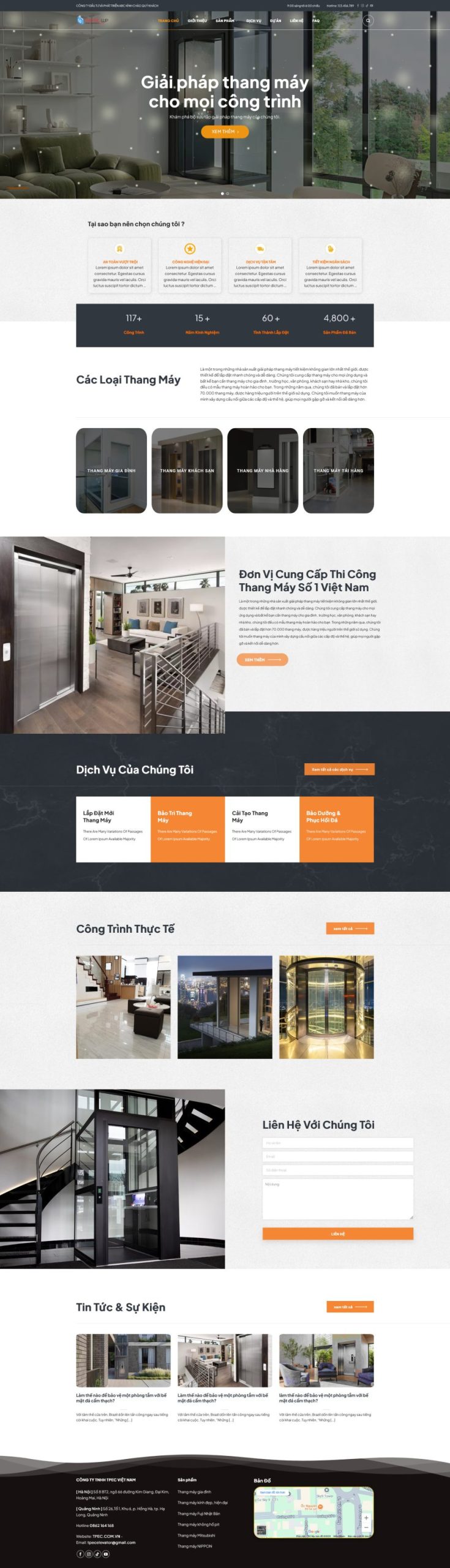 Thiết Kế Website Giới Thiệu Công Ty Bán Thang Máy Chuyên Nghiệp