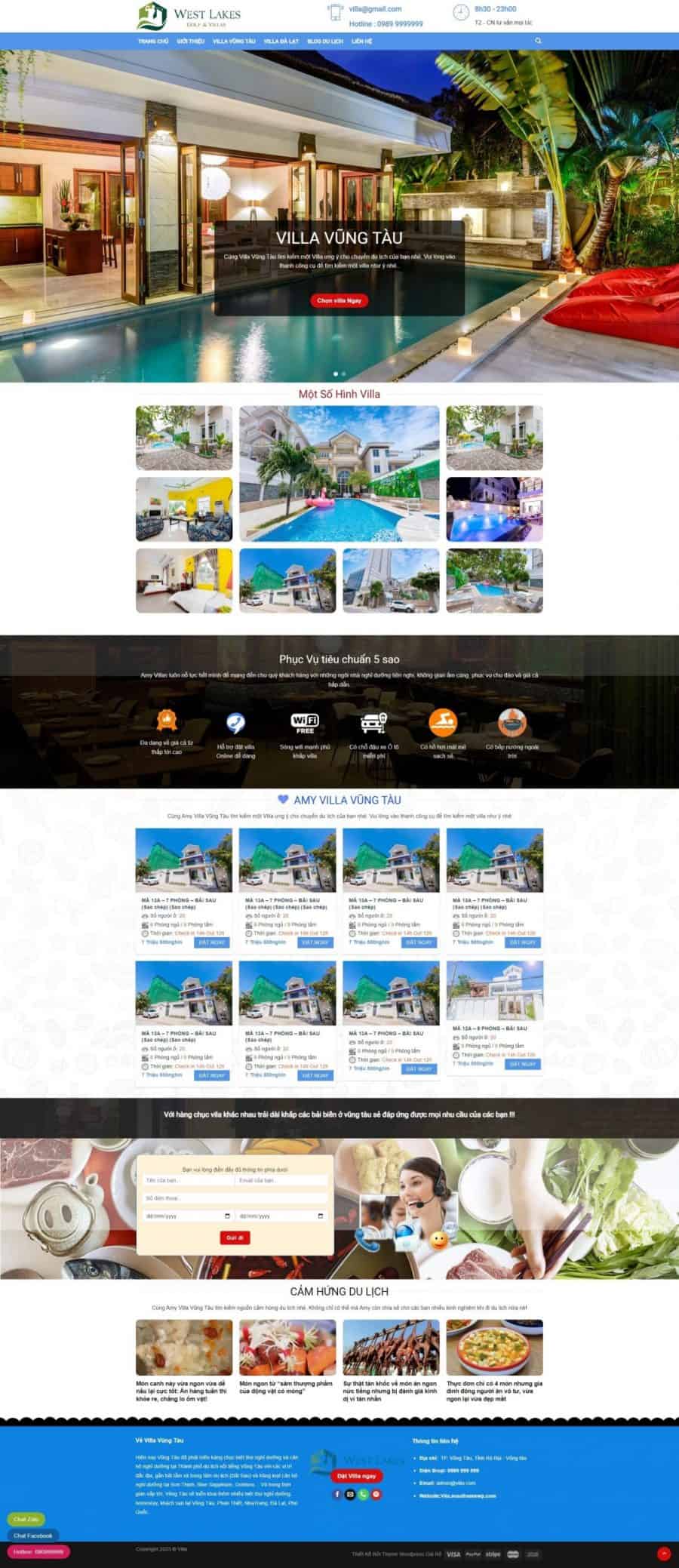 Thiết Kế Website Cho Thuê Villa Khách Sạn