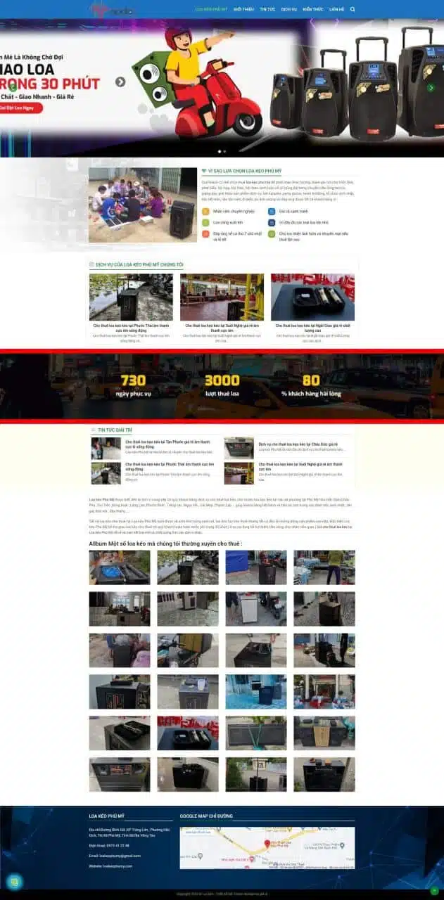 Thiết Kế Website Dịch Vụ Cho Thuê Loa Kẹo Kéo