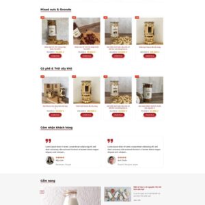 Thiết kế website bán thực phẩm sạch, bán rau củ, hạt, trái cây sấy khô