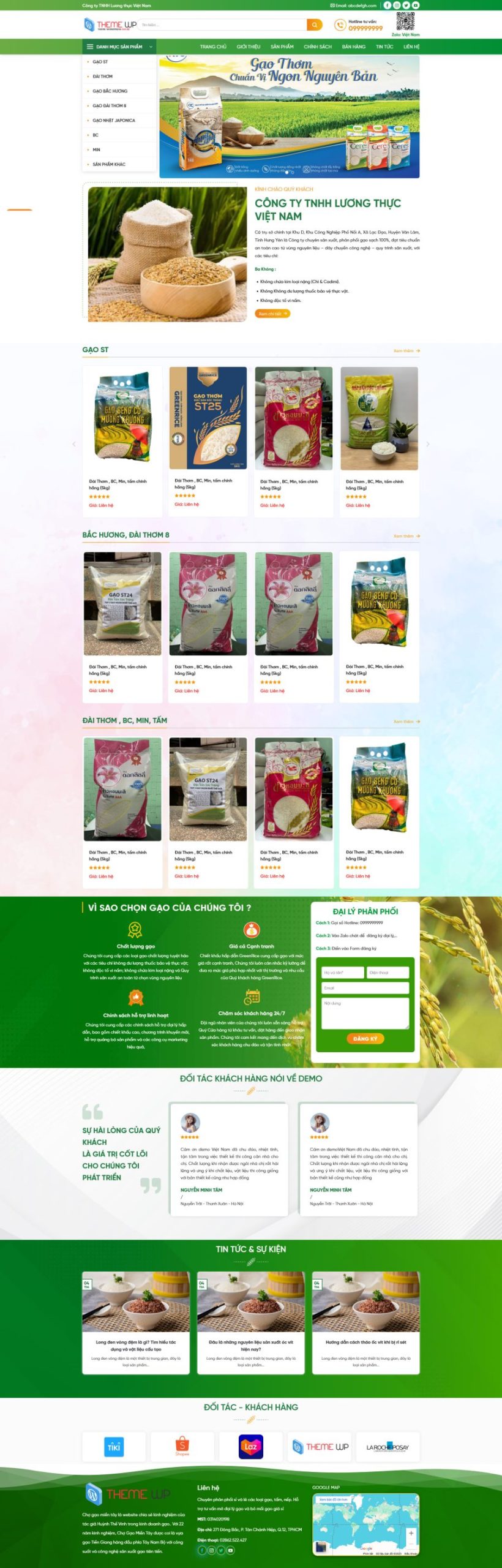 Thiết Kế Website Tiệm Bán Gạo, Nông Sản Đẹp Mê Hồn